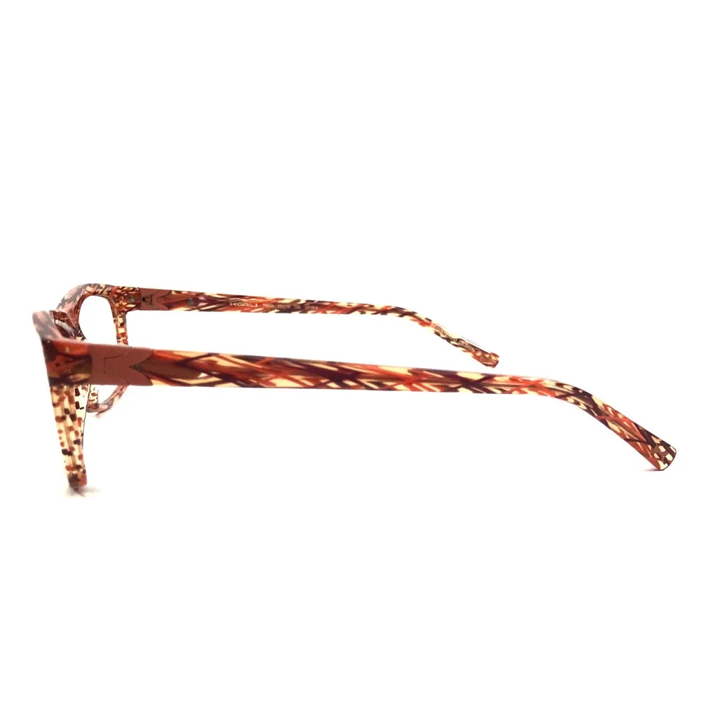 Koali Eyeglasses Frames 7665K OP014 Brown Red Rectangle Full Rim 53-15-135